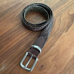 Brown braided leather belt